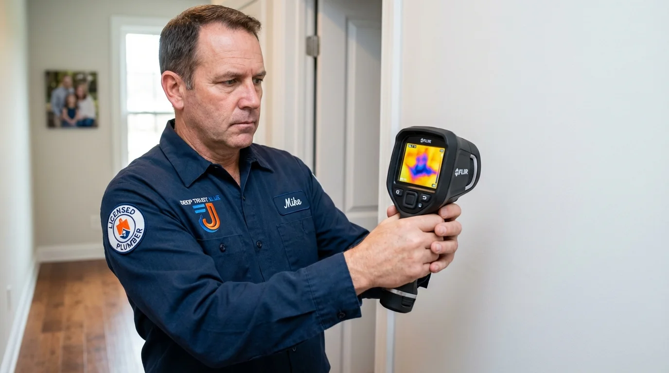 Thermal imaging leak detection by Johns Plumbing LLC in Hubbard